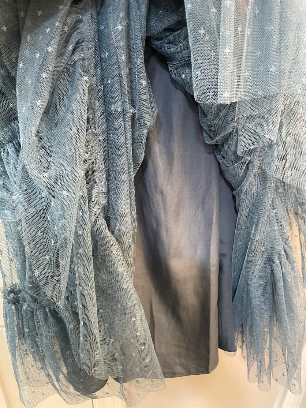 Ivy City Co Dusty Blue Ruffle Tulle Dress - Picture 6 of 17